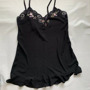 Oscar dela Renta Sleepwear Black Babydoll Nightwea